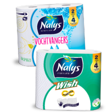 Nalys Vochtvangers Keukenpapier,
Xtra power of Wish in papieren verpakking